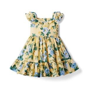 JANIE AND JACK FLORAL RUFFLE SLEEVE DRESS 18-24 M